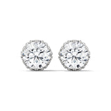 10K White Gold 0.84 CT Round Lab Grown Diamond Stud Earrings with Detailed Gallery
