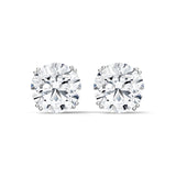 10K White Gold 1.3 CT Round Lab Grown Diamond Fancy Prong Stud Earrings