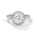 10K White Gold 2.0 CT Round Lab Grown Diamond Halo Engagement Ring