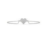 10K White Gold Round Lab Grown Diamond Heart-Shaped Bracelet | 0.26 Carat Total Weight