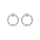 10K White Gold 0.42 CTW Lab Grown Diamond Pave Circle Stud Earrings