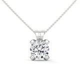 10K White Gold Round Lab Grown Diamond Four-Prong Solitaire Pendant Necklace | 2.43 Carat Total Weight