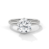 10K White Gold 2.0 CT Round Lab Grown Diamond Solitaire Engagement Ring