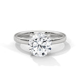 10K White Gold 2.0 CT Round Lab Grown Diamond Solitaire Engagement Ring