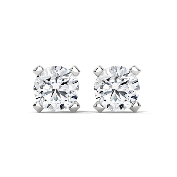 10K White Gold 1.3 CT Round Lab Grown Diamond Stud Earrings
