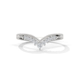 Ethical Round Lab Diamond Half Eternity Band in 10K White Gold