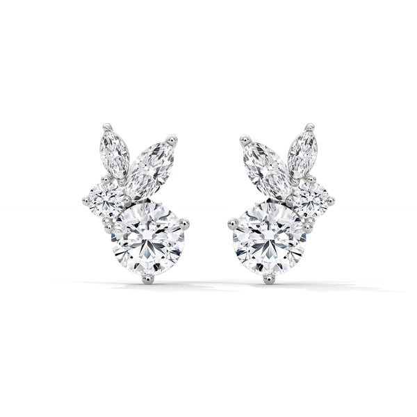 14K White Gold 1.50 CTW Round Lab Grown Diamond Stud Earrings