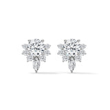 14K White Gold 0.33 CTW Round Marquise Lab Grown Diamond Floral Cluster Stud Earrings