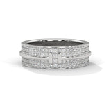 10K White Gold T-Pave Lab Diamond Wedding Band 1.07 Carat Total Weight
