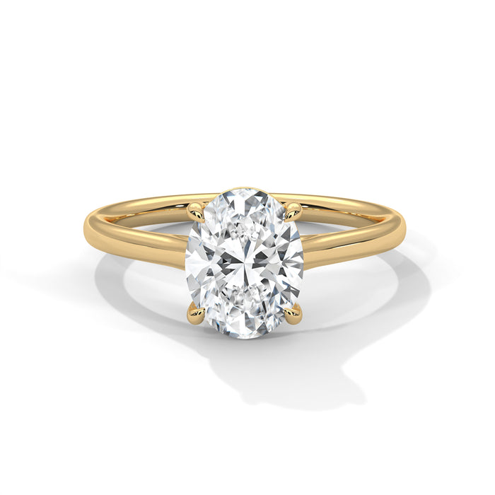 Timeless 10K White Gold 2 Carat Oval Lab Grown Diamond Solitaire Ring yellow gold video