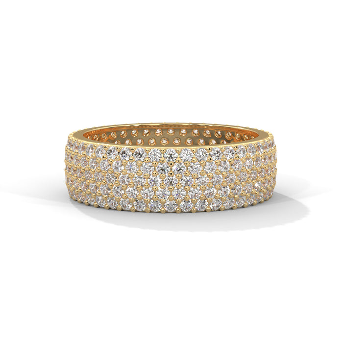 Ethical Channel Set Lab Grown Diamond Full Eternity Wedding Ring in 10K White Gold yellow gold video