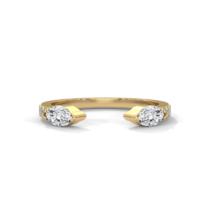 Ethical Marquise Lab Grown Diamond Wedding Band in 10K White Gold yellow gold video
