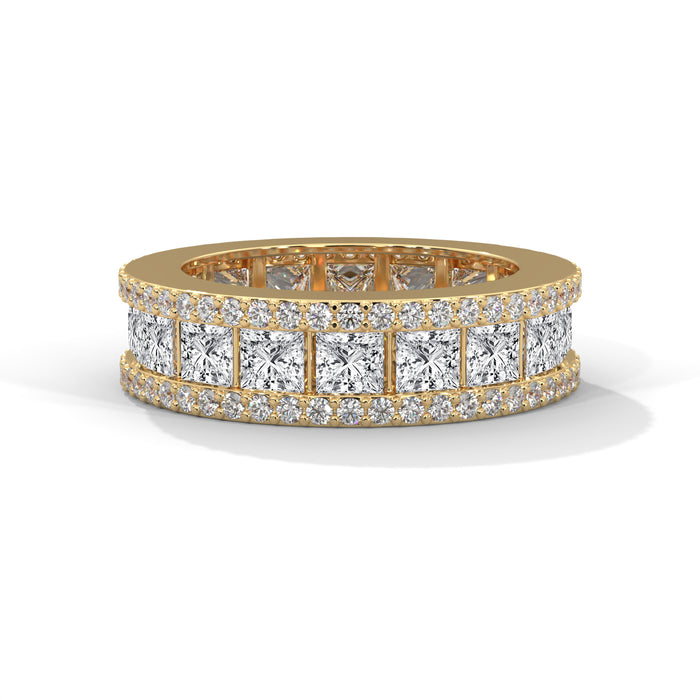 Princess Cut Lab Grown Diamond Full Eternity Band in 10K White Gold yellow gold video