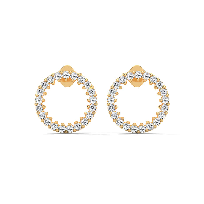 Round Cut Diamond Circle Hoop Earrings yellow gold video