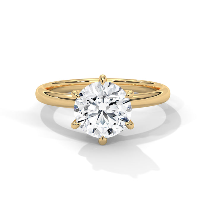 10K White Gold 2.0 CT Round Lab Grown Diamond Six-Prong Tulip Solitaire Engagement Ring yellow gold video
