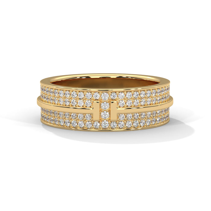 10K White Gold T-Pave Lab Diamond Wedding Band 1.07 Carat Total Weight yellow gold video