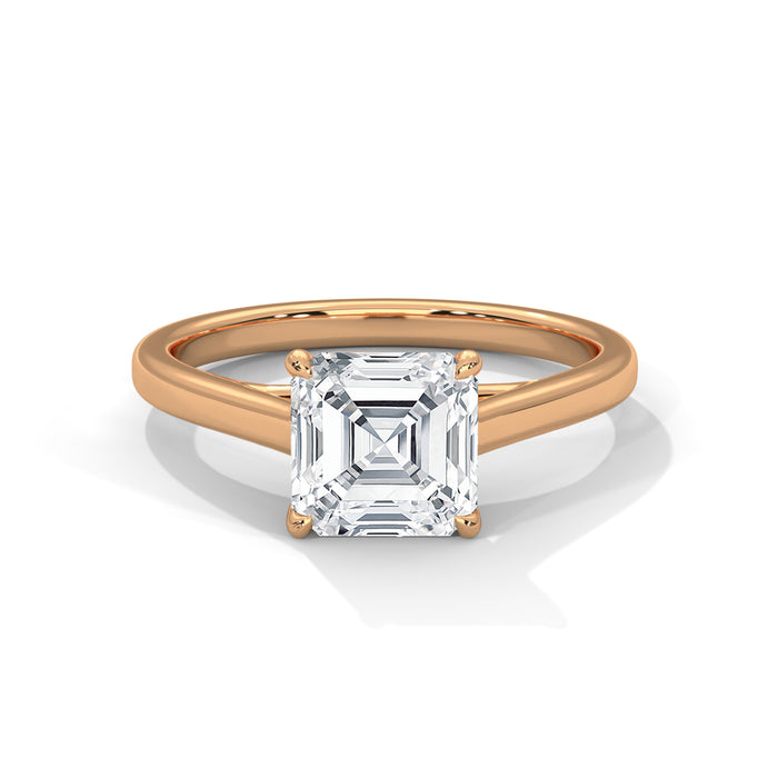 14K White Gold 2.0 CT Asscher Lab Grown Diamond Solitaire Engagement Ring rose gold video