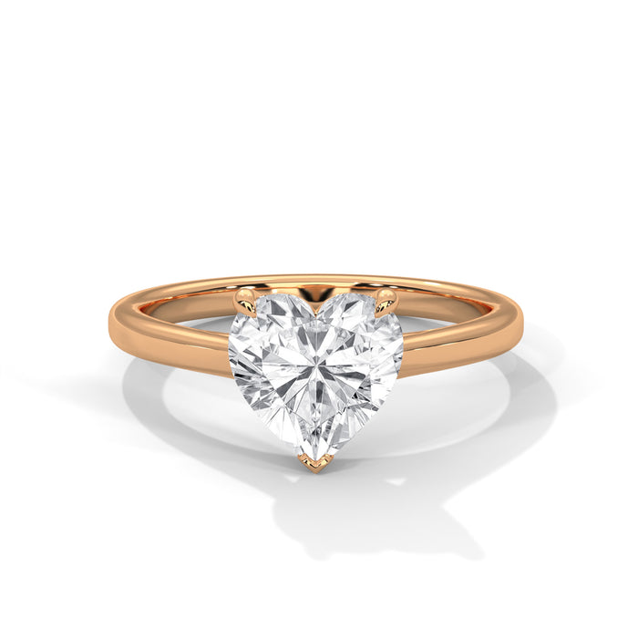 14K White Gold 2.0 CT Heart Lab Grown Diamond Solitaire Engagement Ring rose gold video