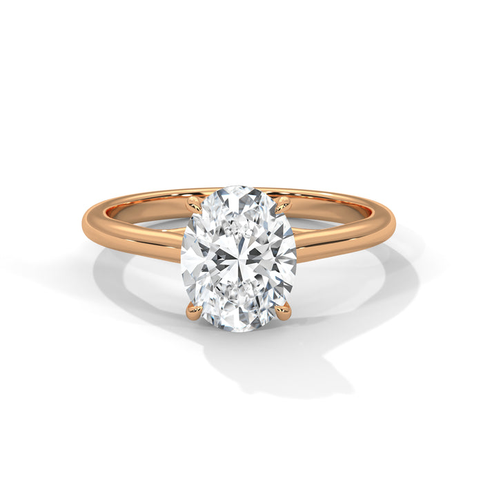 14K White Gold 2.0 CT Oval Lab Grown Diamond Solitaire Engagement Ring rose gold video
