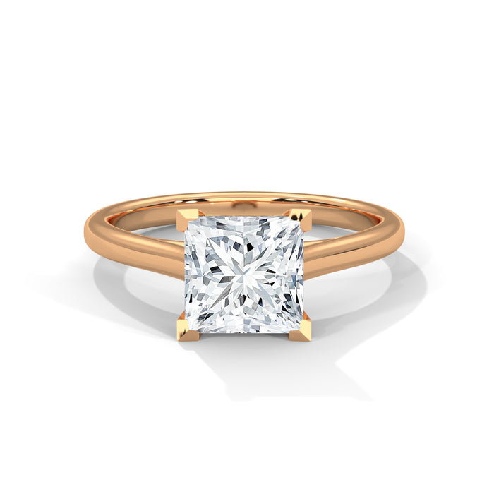14K White Gold 2.0 CT Princess Lab Grown Diamond Solitaire Engagement Ring rose gold video