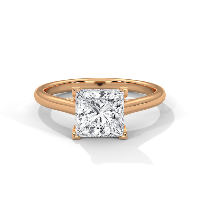 14K White Gold 2.0 CT Princess Lab Grown Diamond Solitaire Engagement Ring rose gold video