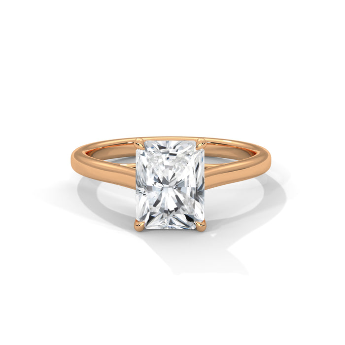 14K White Gold 2.0 CT Radiant Lab Grown Diamond Solitaire Engagement Ring rose gold video