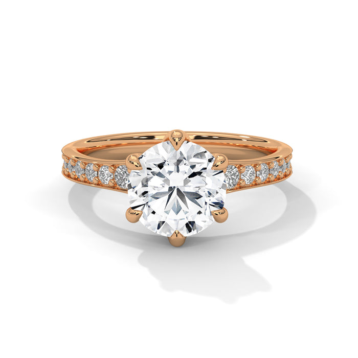 14K White Gold 2.00 CT Round Lab Grown Diamond 6-Prong Solitaire Engagement Ring rose gold video