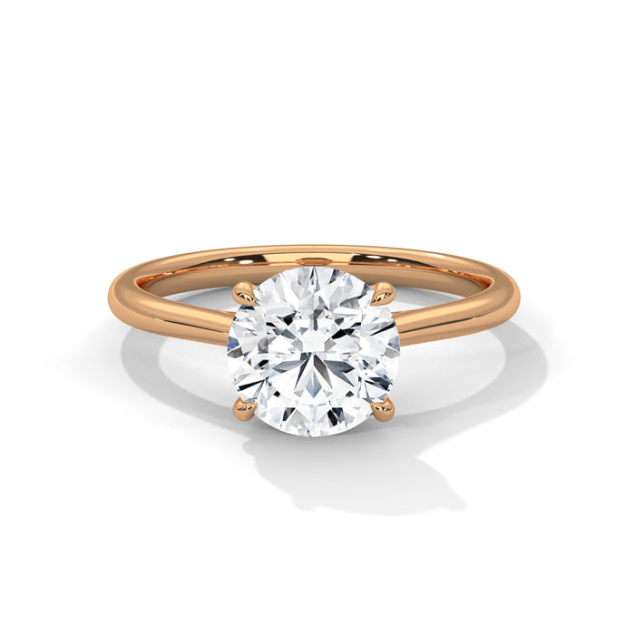 14K White Gold 2.0 CT Round Lab Grown Diamond Solitaire Engagement Ring rose gold video