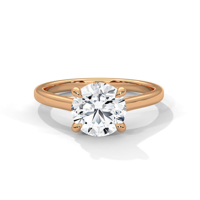 14K White Gold 2.0 CT Round Lab Grown Diamond Solitaire Engagement Ring rose gold video