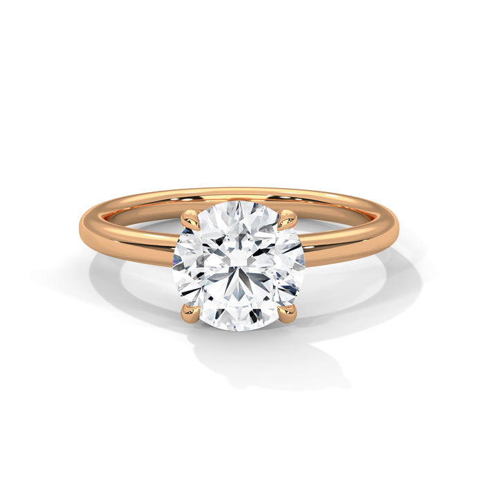 14K White Gold 2.0 CT Round Lab Grown Diamond Solitaire Engagement Ring rose gold video