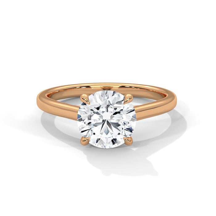 14K White Gold 2.0 CT Round Lab Grown Diamond Solitaire Engagement Ring rose gold video