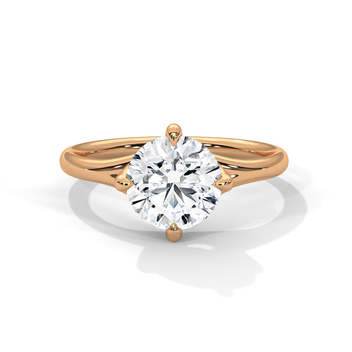 14K White Gold 2.0 CT Round Lab Grown Diamond Split Band Solitaire Engagement Ring rose gold video