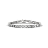14K White Gold Asscher Cut Lab Grown Diamond Tennis Bracelet | 15 Carat Total Weight