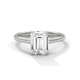 14K White Gold 2.0 CT Emerald Lab Grown Diamond Solitaire Engagement Ring