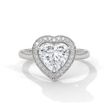 14K White Gold 2.0 CT Heart Lab Grown Diamond Halo Engagement Ring