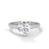 14K White Gold 2.0 CT Heart Lab Grown Diamond Solitaire Engagement Ring