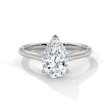 14K White Gold 3.0 CT Pear Lab Grown Diamond Solitaire Engagement Ring