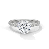 14K White Gold 2.0 CT Round Lab Grown Diamond 4-Prong Solitaire Engagement Ring