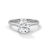 14K White Gold 2.0 CT Round Lab Grown Diamond Solitaire Engagement Ring