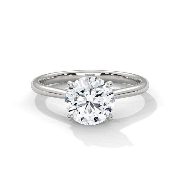 14K White Gold 2.0 CT Round Lab Grown Diamond Solitaire Engagement Ring