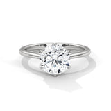 14K White Gold 2.0 CT Round Lab Grown Diamond Six-Prong Solitaire Engagement Ring