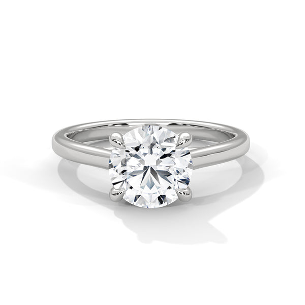 14K White Gold 2.0 CT Round Lab Grown Diamond Solitaire Engagement Ring