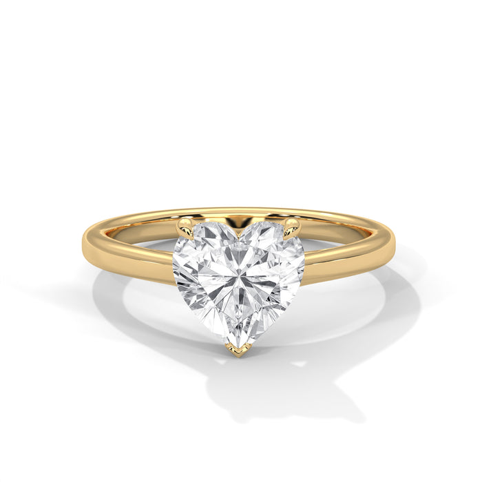 14K White Gold 2.0 CT Heart Lab Grown Diamond Solitaire Engagement Ring yellow gold video