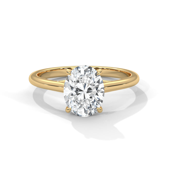 14K White Gold 2.0 CT Oval Lab Grown Diamond Solitaire Engagement Ring yellow gold video