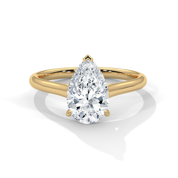 14K White Gold 3.0 CT Pear Lab Grown Diamond Solitaire Engagement Ring yellow gold video