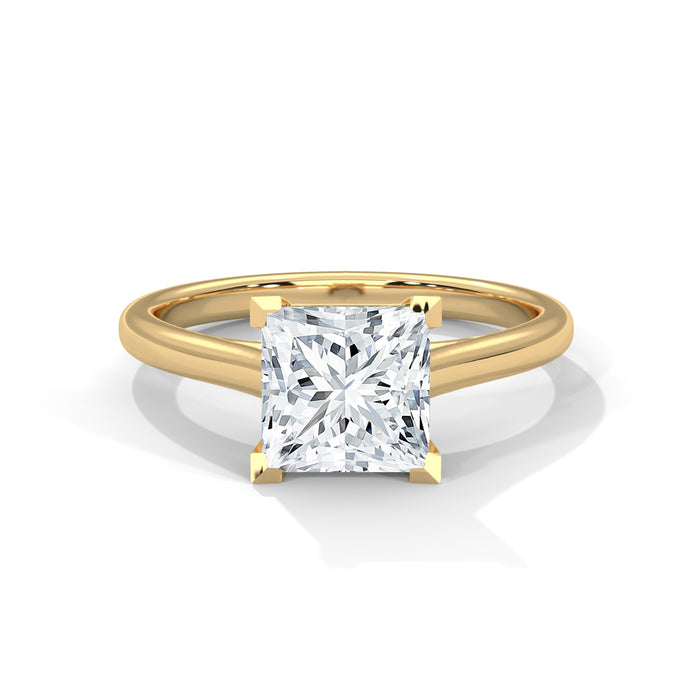 14K White Gold 2.0 CT Princess Lab Grown Diamond Solitaire Engagement Ring yellow gold video