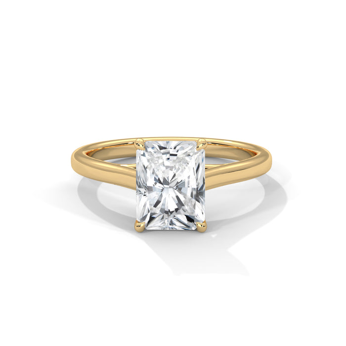 14K White Gold 2.0 CT Radiant Lab Grown Diamond Solitaire Engagement Ring yellow gold video