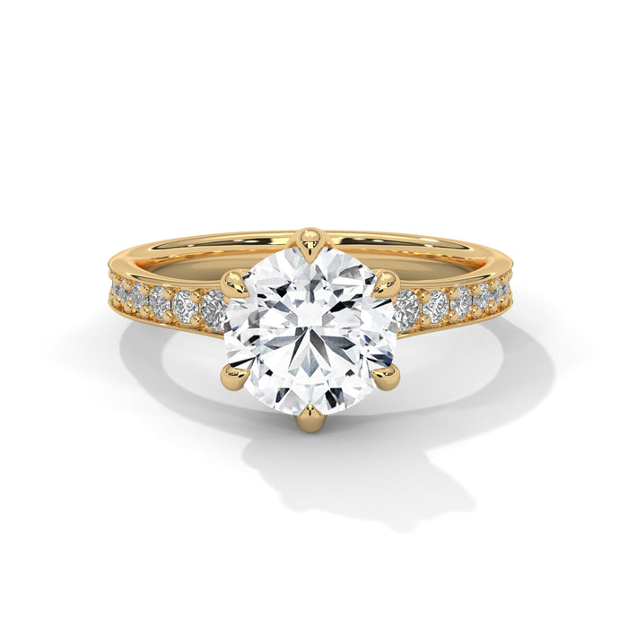 14K White Gold 2.00 CT Round Lab Grown Diamond 6-Prong Solitaire Engagement Ring yellow gold video