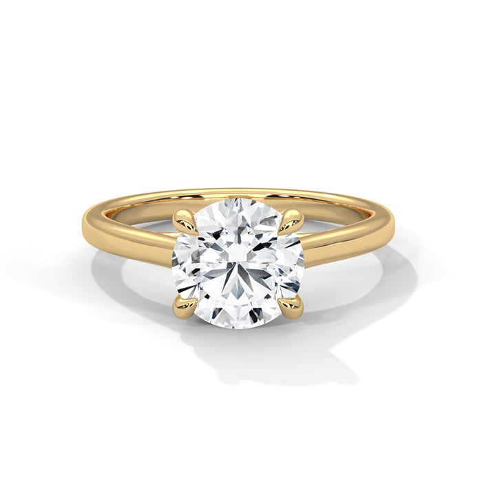 14K White Gold 2.0 CT Round Lab Grown Diamond Solitaire Engagement Ring yellow gold video