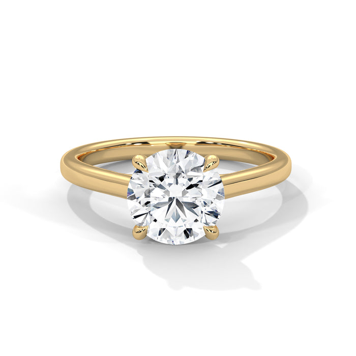 14K White Gold 2.0 CT Round Lab Grown Diamond Solitaire Engagement Ring yellow gold video